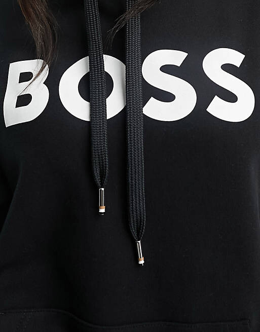

Черная толстовка оверсайз с крупным логотипом BOSS Orange Econy