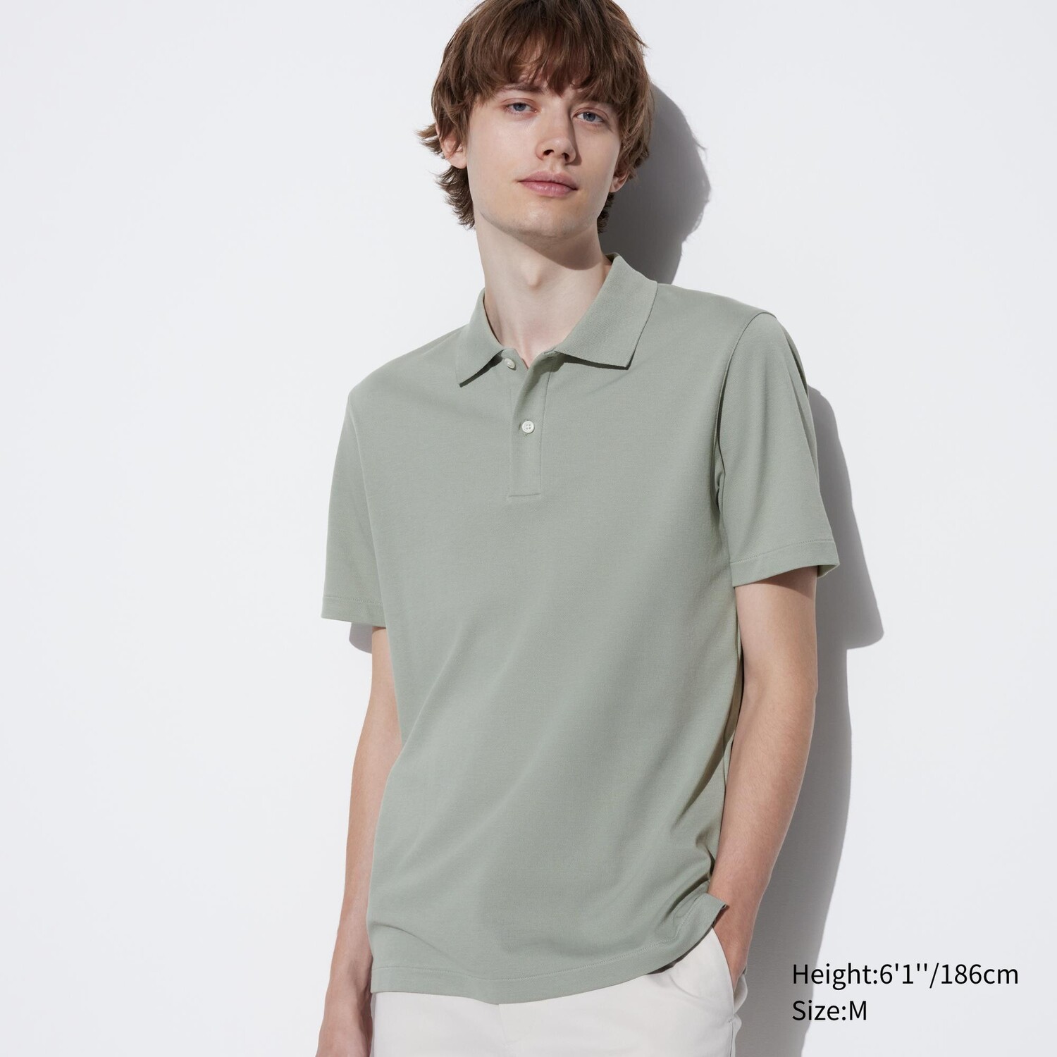 

Поло из хлопкового пике airism UNIQLO, зеленый
