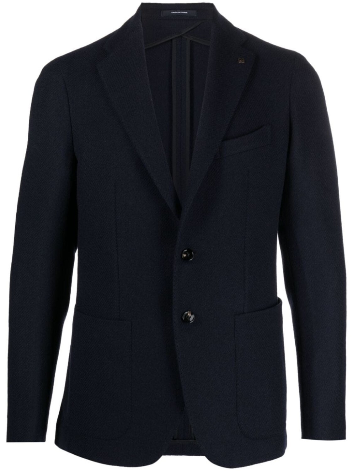 

Tagliatore single-breasted virgin wool-blend blazer, синий