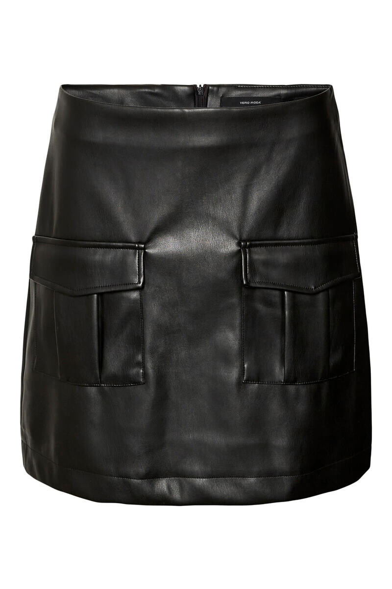 

Короткая юбка под кожу Vero Moda, черный
