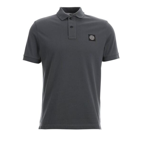 

Футболка poloshirt slim fit Stone Island, серебряный