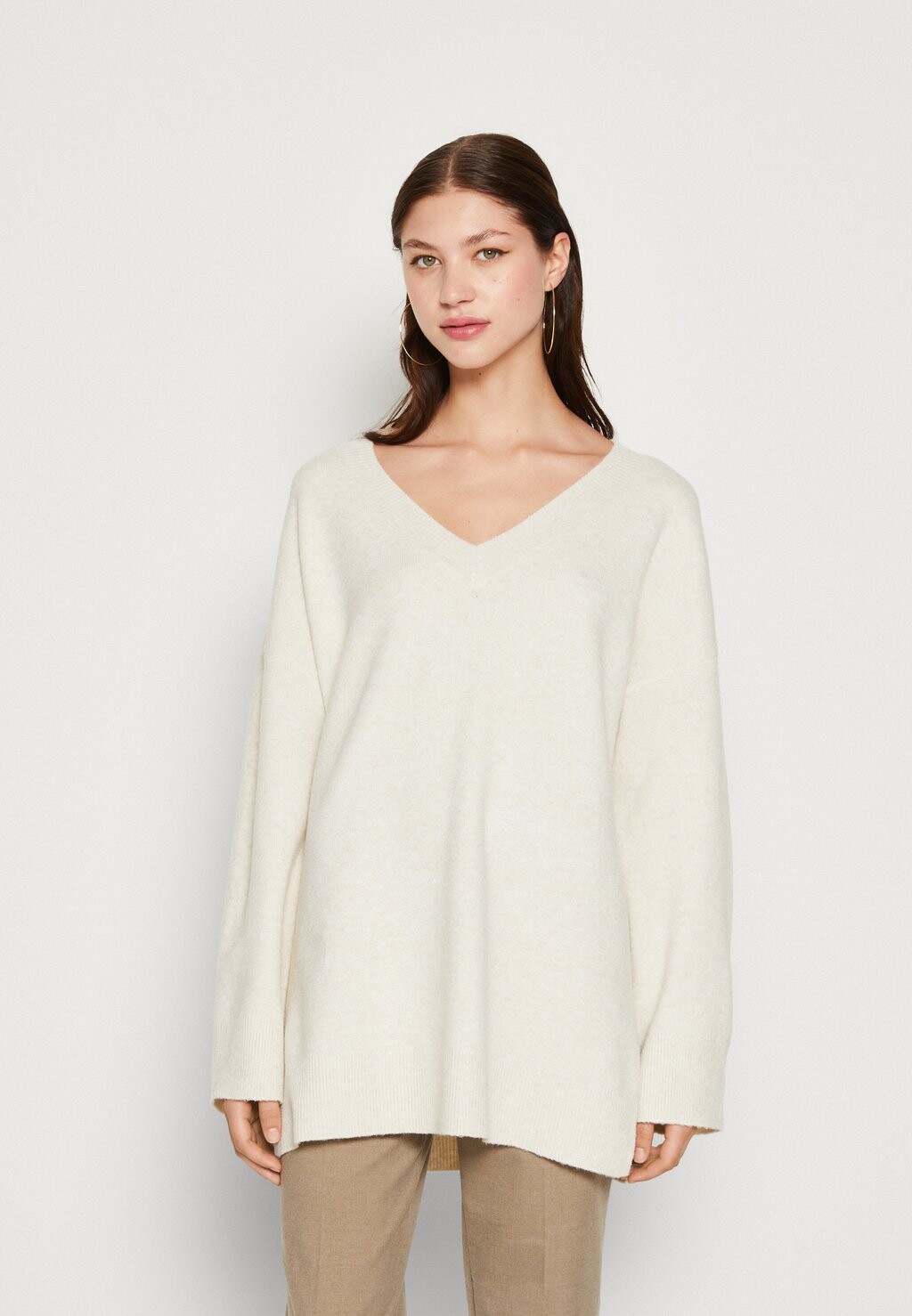 

Свитшот Vero Moda DOFFY LS LONG V-NECK GA BOO, цвет birch melange