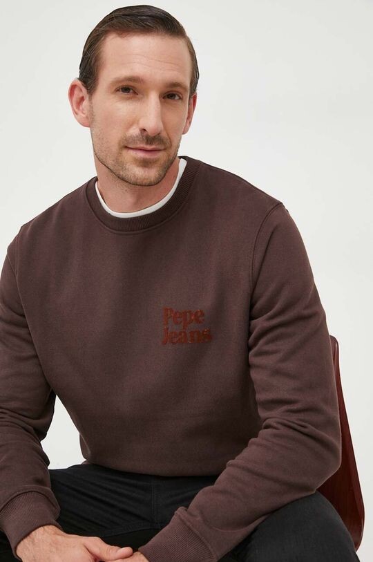 

Хлопковая толстовка Murvel Pepe Jeans, коричневый