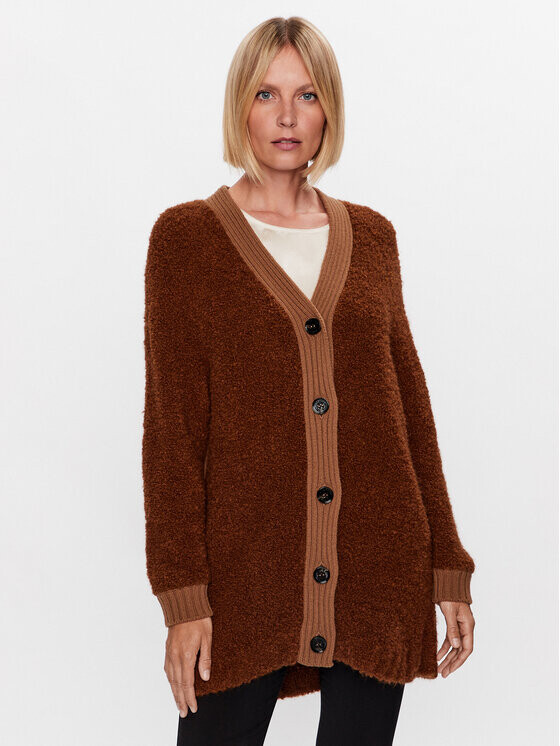 

Кардиган стандартного кроя Weekend Max Mara, коричневый