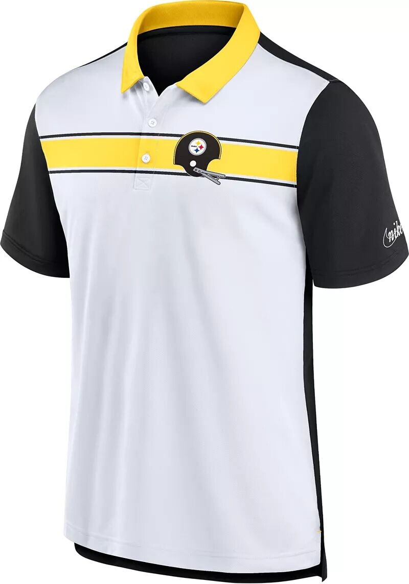 

Мужская футболка-поло Nike Pittsburgh Steelers Rewind белого/золотого цвета