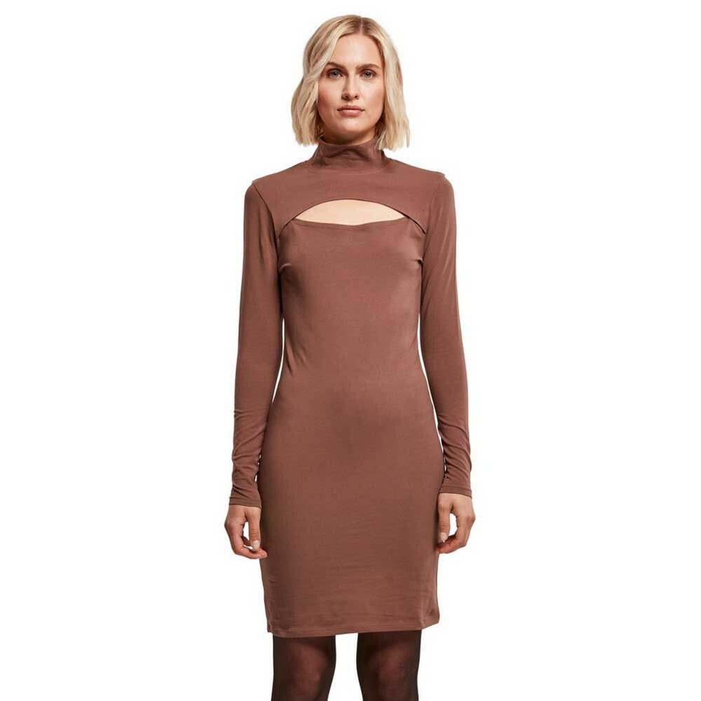 

Короткое платье Urban Classics Stretch Cut-Out Long Sleeve, коричневый
