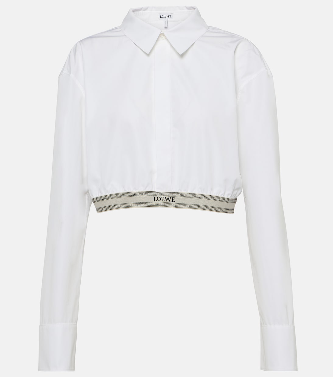 Укороченная рубашка из хлопкового поплина Loewe, белый