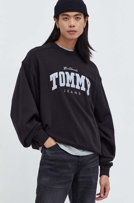 

Хлопковая толстовка Tommy Jeans, черный