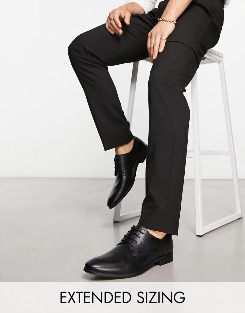 Черные кожаные туфли дерби ASOS черные кожаные туфли дерби на шнуровке asos design