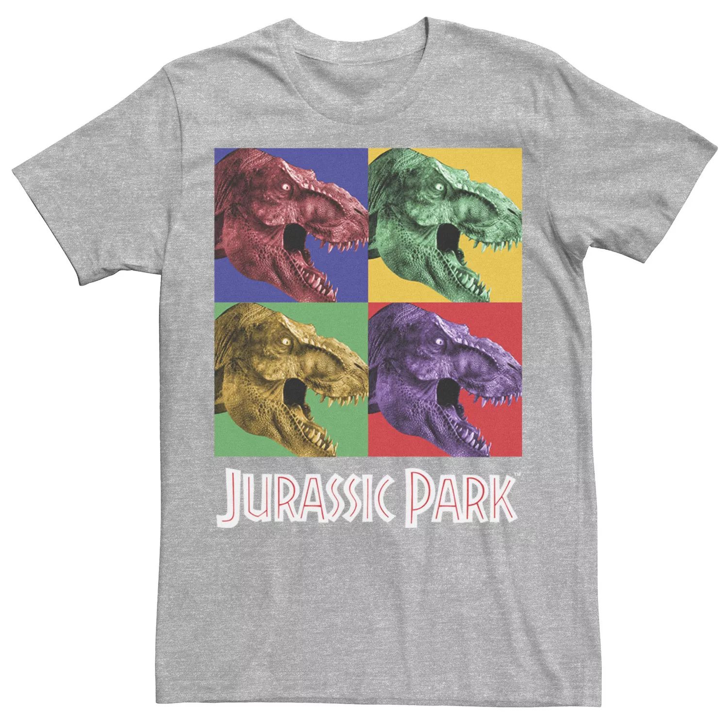 цена Мужская футболка в стиле поп-арт с четырьмя квадратами «Парк Юрского периода» в стиле «Дино» Jurassic World