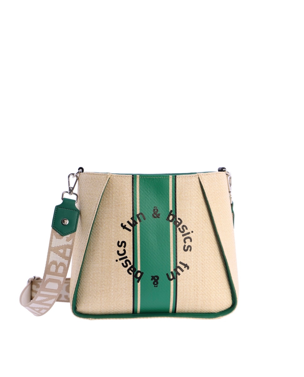 Женская сумка через плечо оливкового цвета на молнии Fun & Basics, зеленый