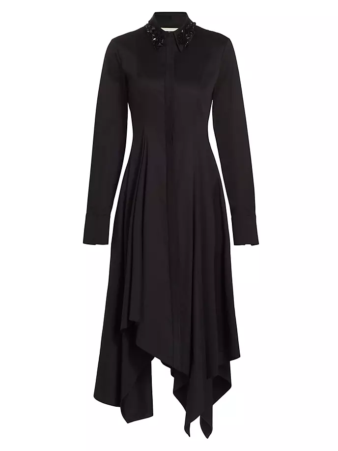 Платье-рубашка из поплина с воротником из бисера Jason Wu Collection, черный кожаная сумка слинг orbit jason wu черный