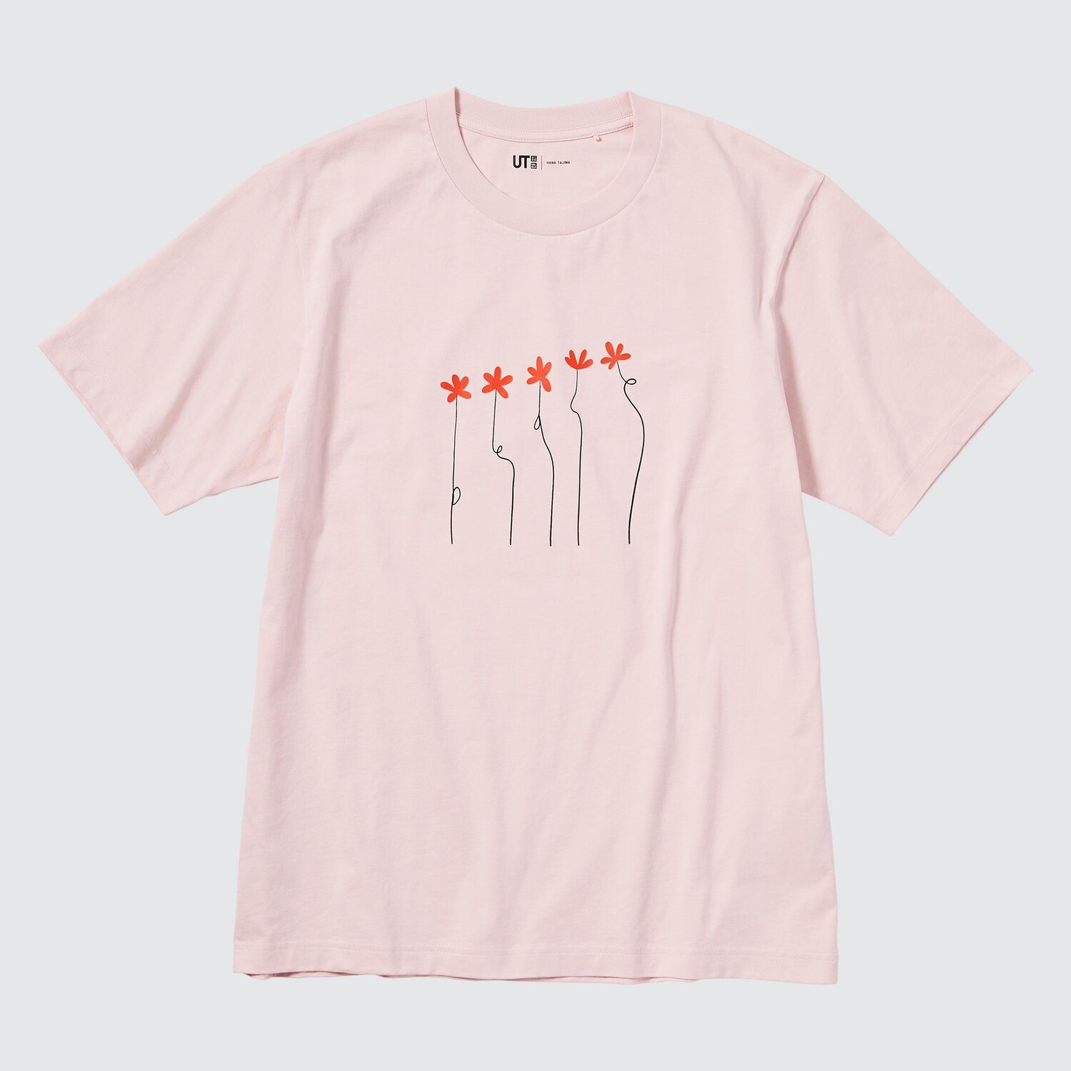

Футболка Uniqlo Peace For All Hana Tajima с графическим принтом, розовый