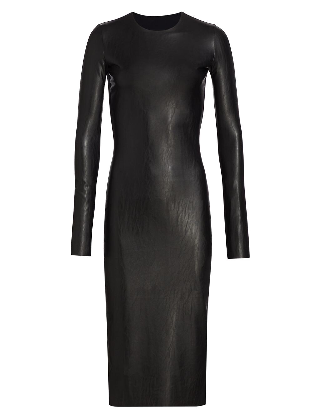 

Платье-миди из джерси с покрытием MM6 Maison Margiela, черный