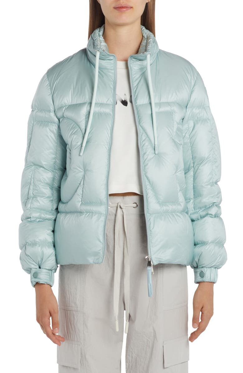 

Стеганый пуховик с логотипом Sapins MONCLER, синий