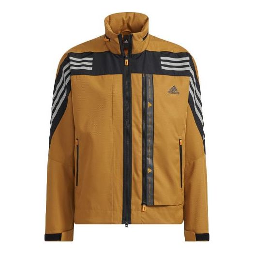 куртка adidas th parkar hooded men brown коричневый Куртка Men's adidas Logo Stripe Printing Hooded Jacket Brown, коричневый