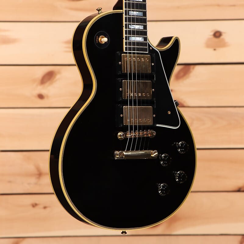 

Электрогитара Gibson 1957 Les Paul Custom Reissue VOS 3 Pickup - Ebony - 731714 - PLEK'd