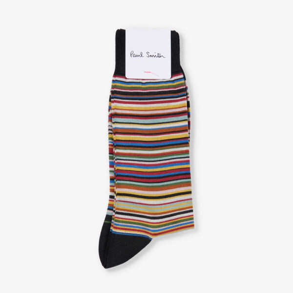 

Носки из смесового шелка в фирменную полоску Paul Smith, мультиколор