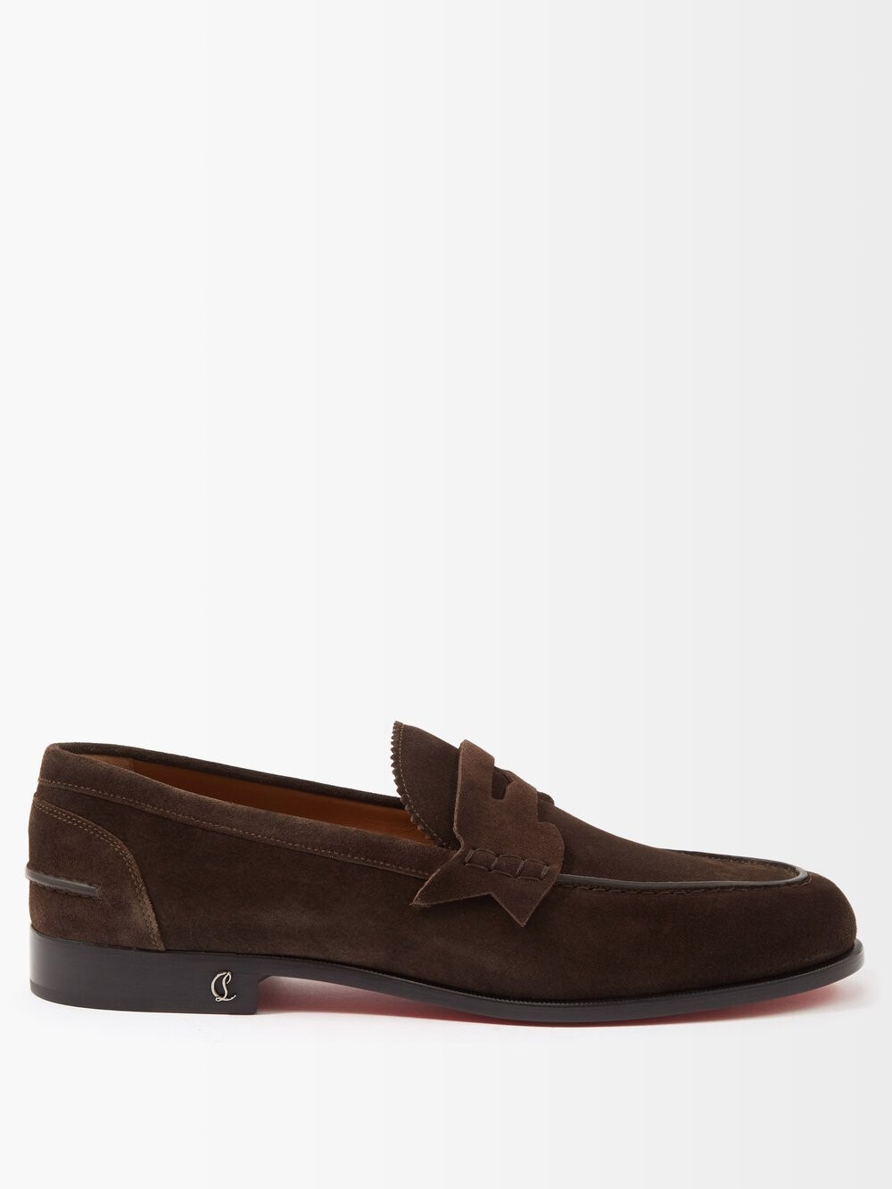 

Замшевые лоферы no penny Christian Louboutin, коричневый