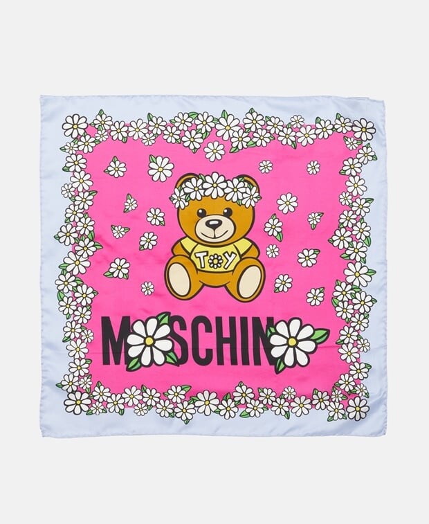 

Шелковый квадратный шарф Moschino, розовый