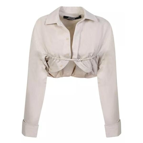 

Футболка beige crop cut top Jacquemus, белый