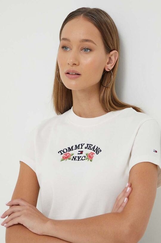 

Хлопковая футболка Tommy Jeans, бежевый