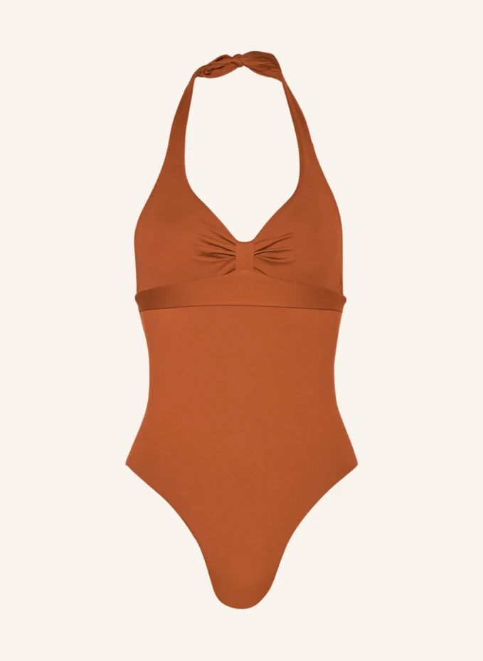 Купальник clelia с вырезом халтура Max Mara Beachwear, коричневый