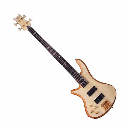 Басс гитара Schecter Stiletto Custom-4 Left-Handed 4-String Electric Bass Natural Satin schecter dug pinnick dp 12 lh 12 струнная электрическая бас гитара для левшей с чехлом