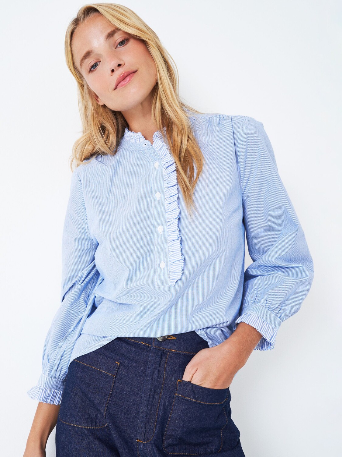 

Блузка Louisa с оборками Crew Clothing, синий