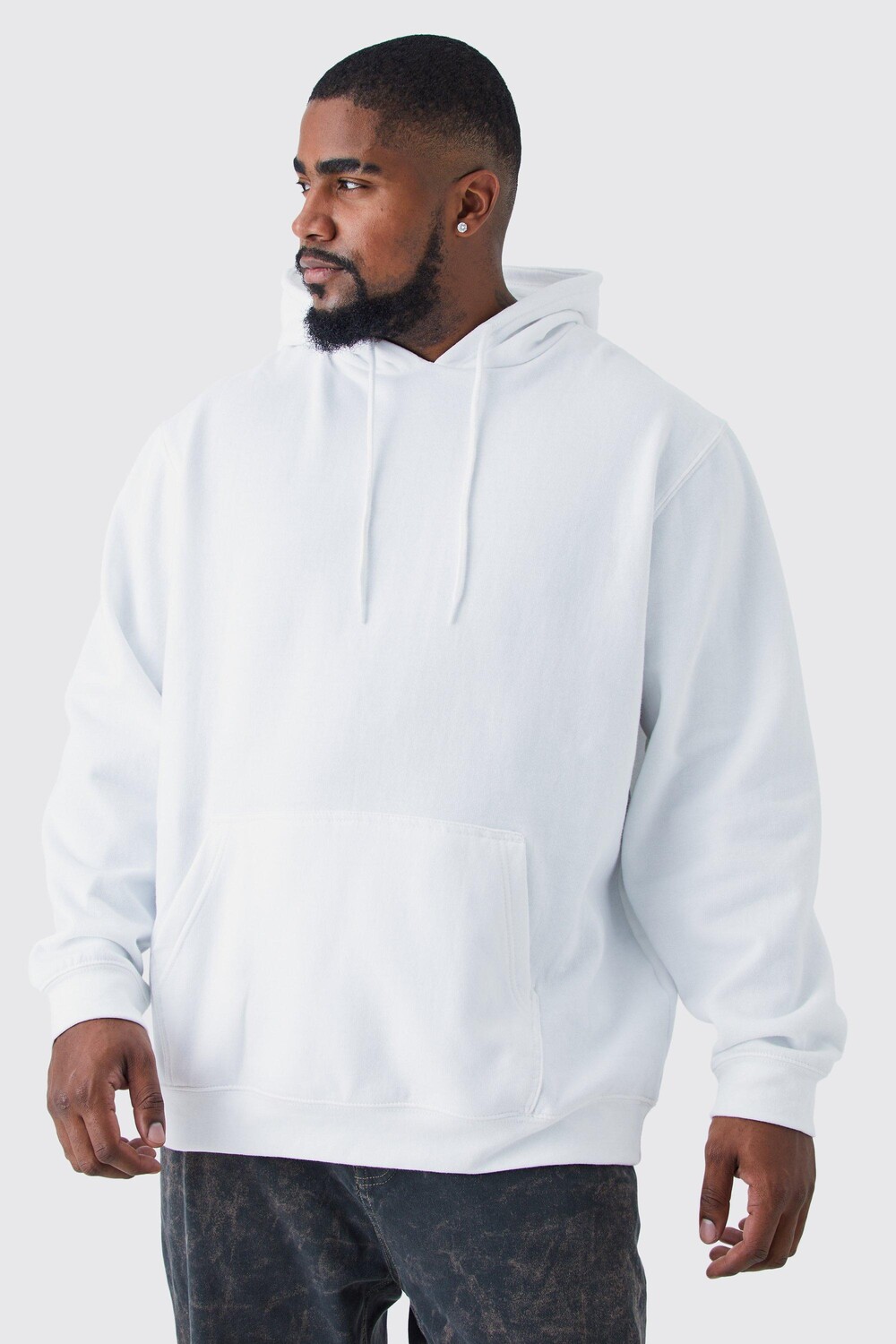 

Базовая худи plus core fit Boohoo, белый