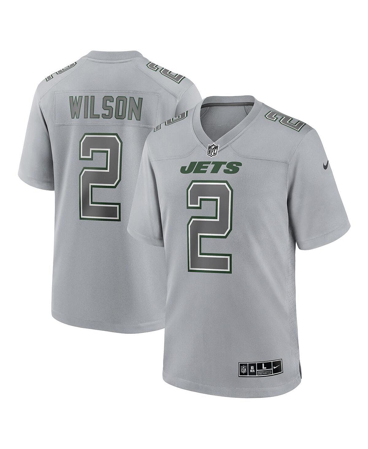 Мужское серое джерси Zach Wilson New York Jets Атмосфера Fashion Game Nike