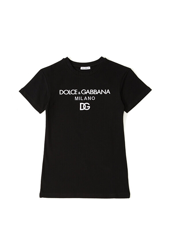 

Черное платье для девочки с логотипом Dolce&Gabbana