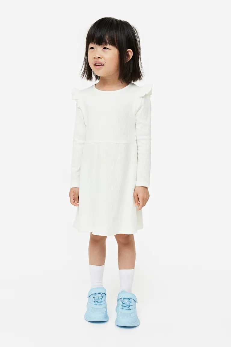 

Платье из джерси в рубчик H&M, белый