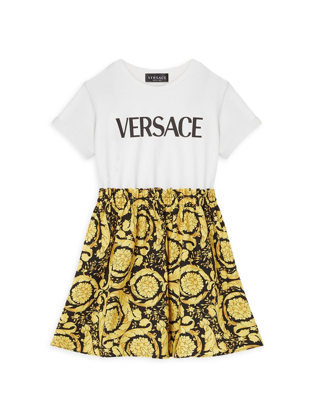 

Хлопковое платье с логотипом для маленьких девочек и девочек Versace, разноцветный