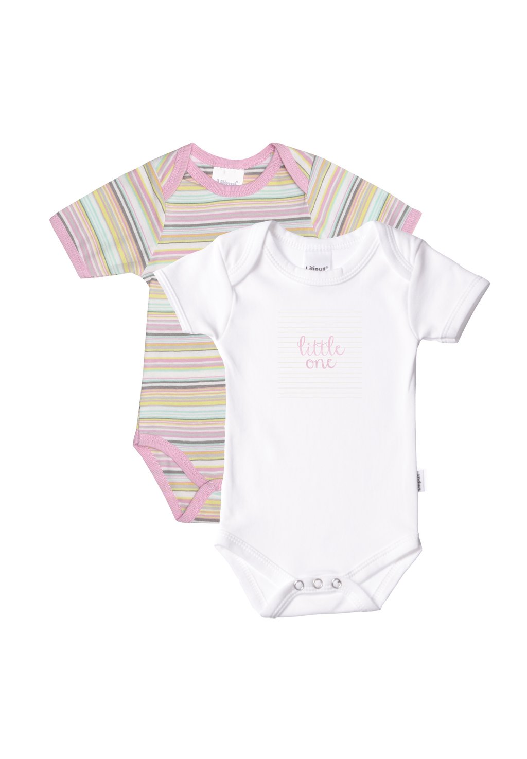 Боди 2PACK Liliput, цвет pink ringed / white with front print