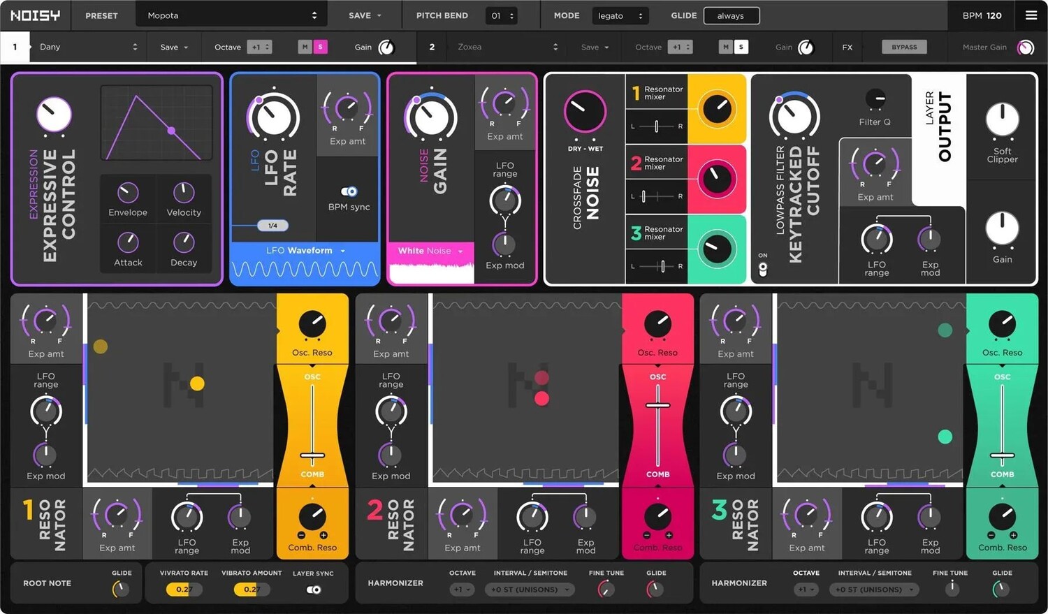 

Плагин программного синтезатора Expressive E Noisy Hybrid Resonance