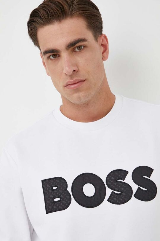 

Хлопковая толстовка Boss, белый