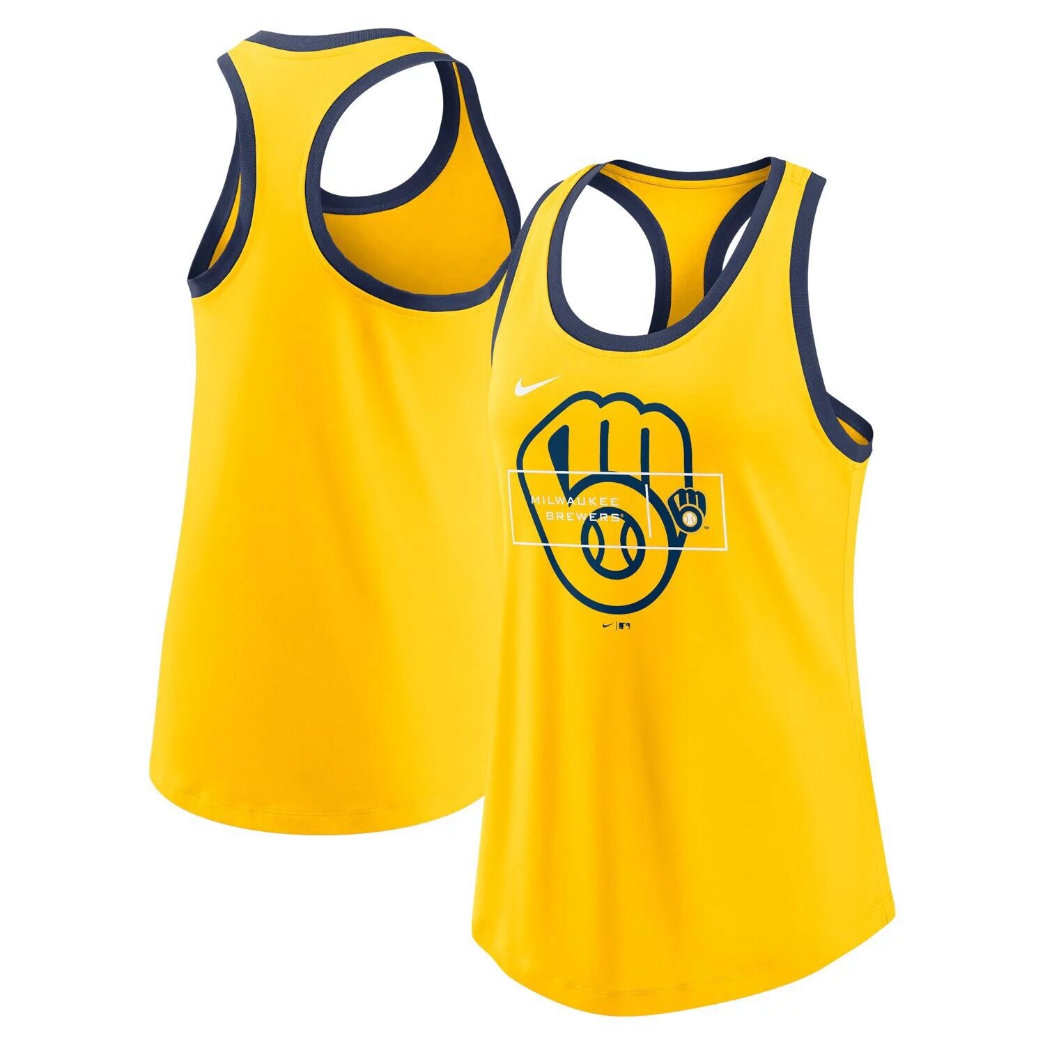 

Женская майка Nike Milwaukee Brewers X-Ray Racerback золотого/темно-синего цвета Nike