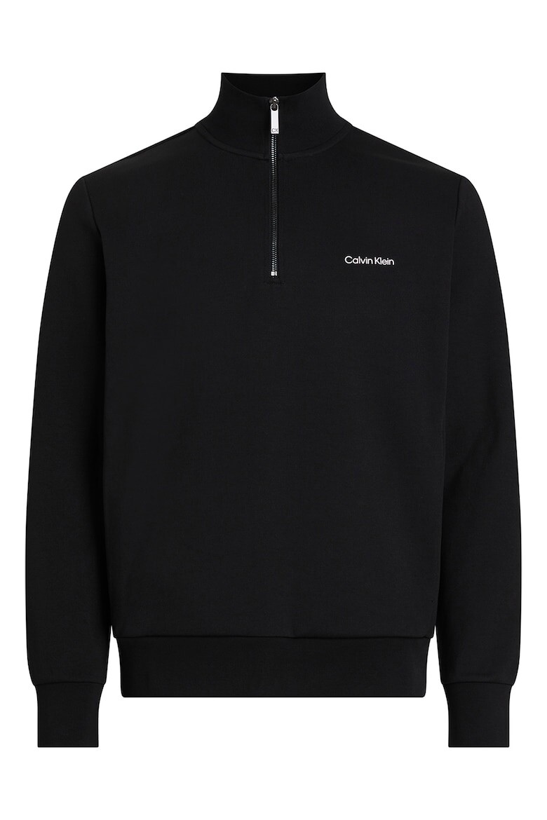 

Хлопковая толстовка с короткой молнией Calvin Klein, черный