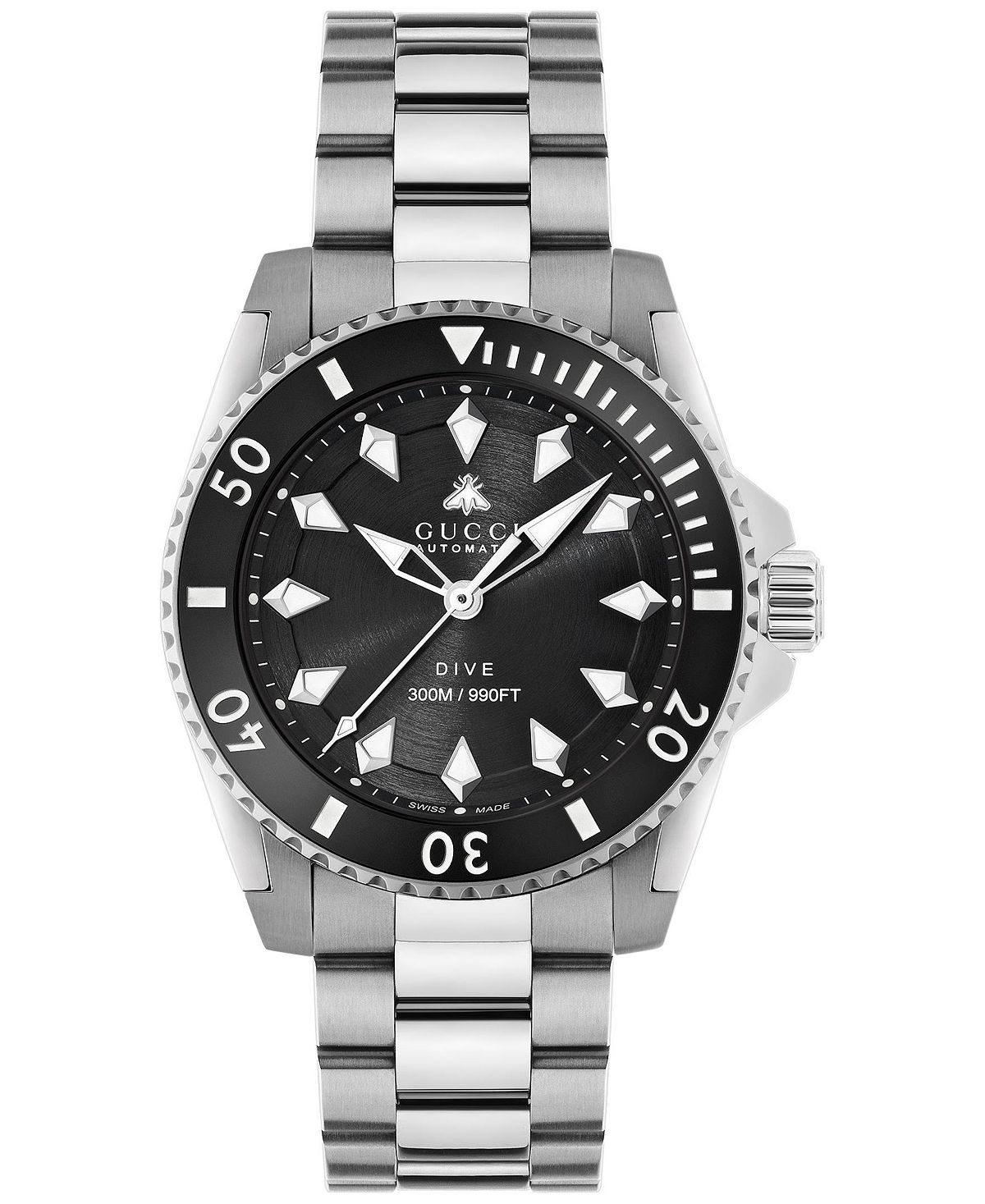 цена Мужские швейцарские автоматические часы для дайвинга с браслетом из нержавеющей стали, 40 мм Gucci