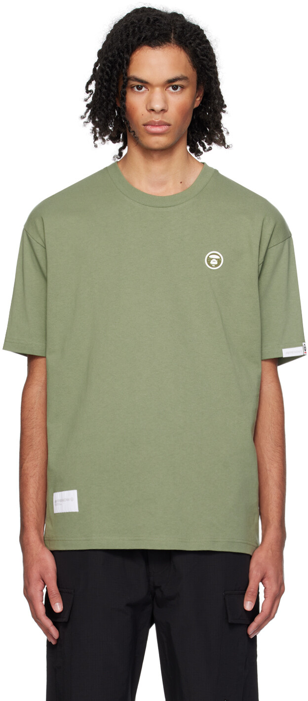 

Футболка цвета хаки с нашивкой Aape By A Bathing Ape