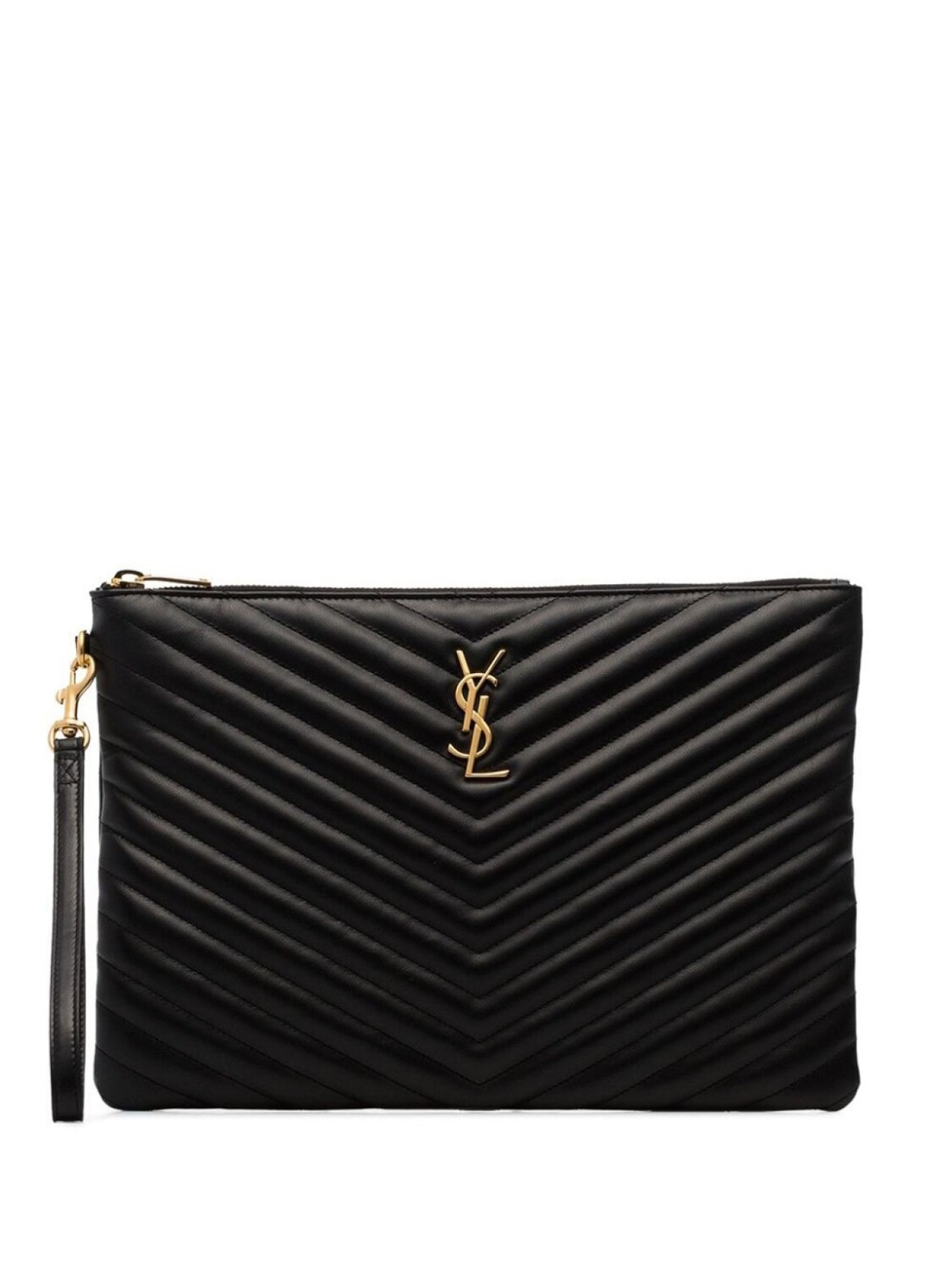 

Saint Laurent стеганый клатч, черный