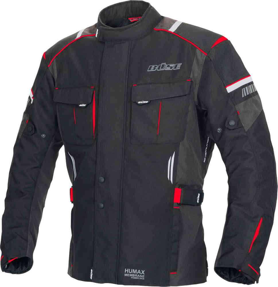 Мотоциклетная текстильная куртка Breno Pro Büse, черный красный