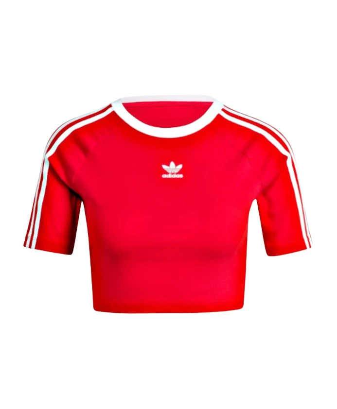 

Укороченная футболка с логотипом в виде трилистника М Adidas Originals, красный