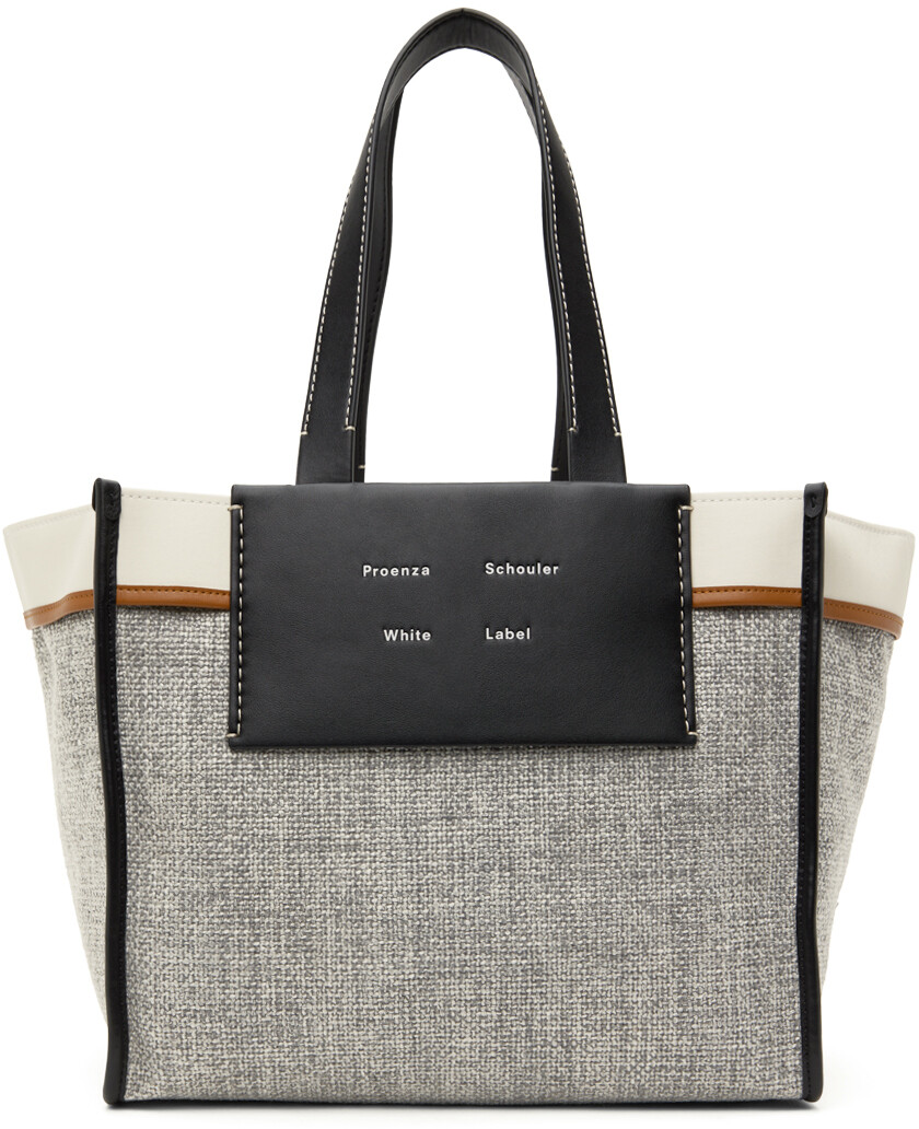 

Серая большая большая сумка Morris с короткими ручками White Label Proenza Schouler