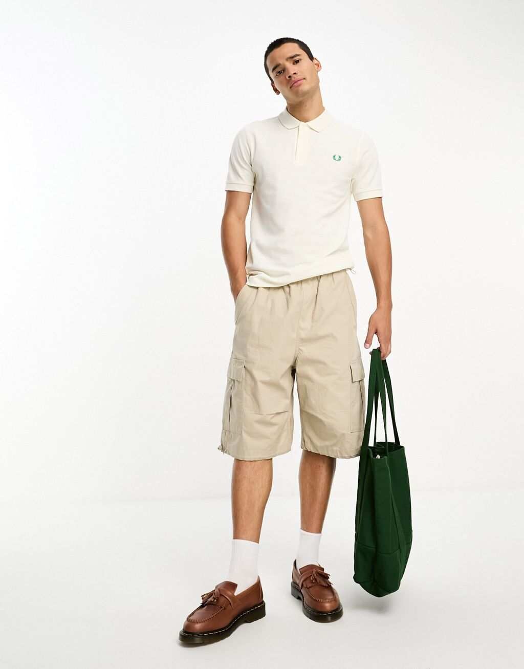 

Белая однотонная рубашка-поло Fred Perry
