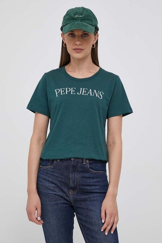 

Хлопковая футболка Pepe Jeans, зеленый