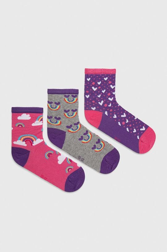 цена Детские носки Skechers, 3 шт., фиолетовый
