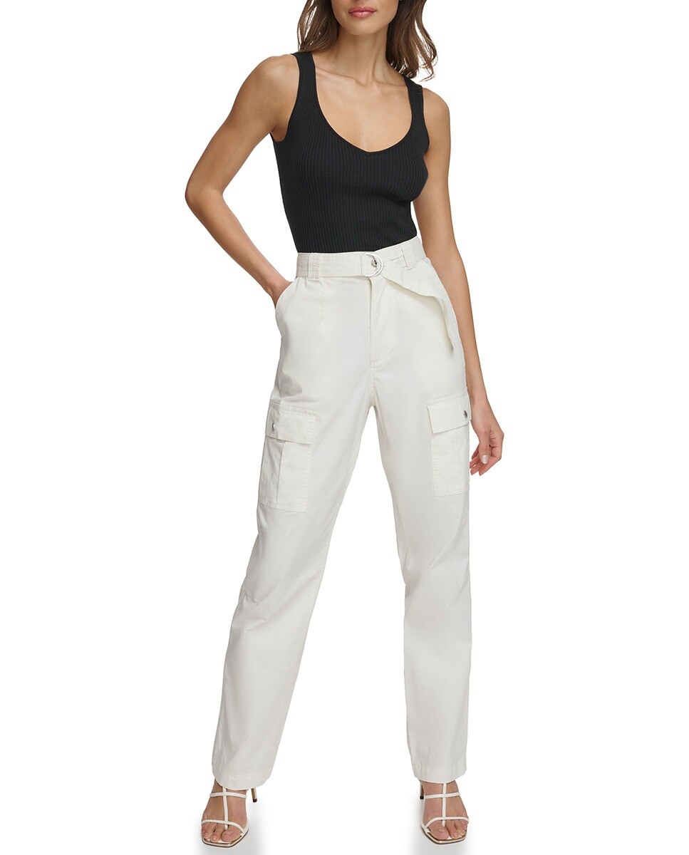 

Прямые женские брюки на пуговице Dkny Jeans, белый