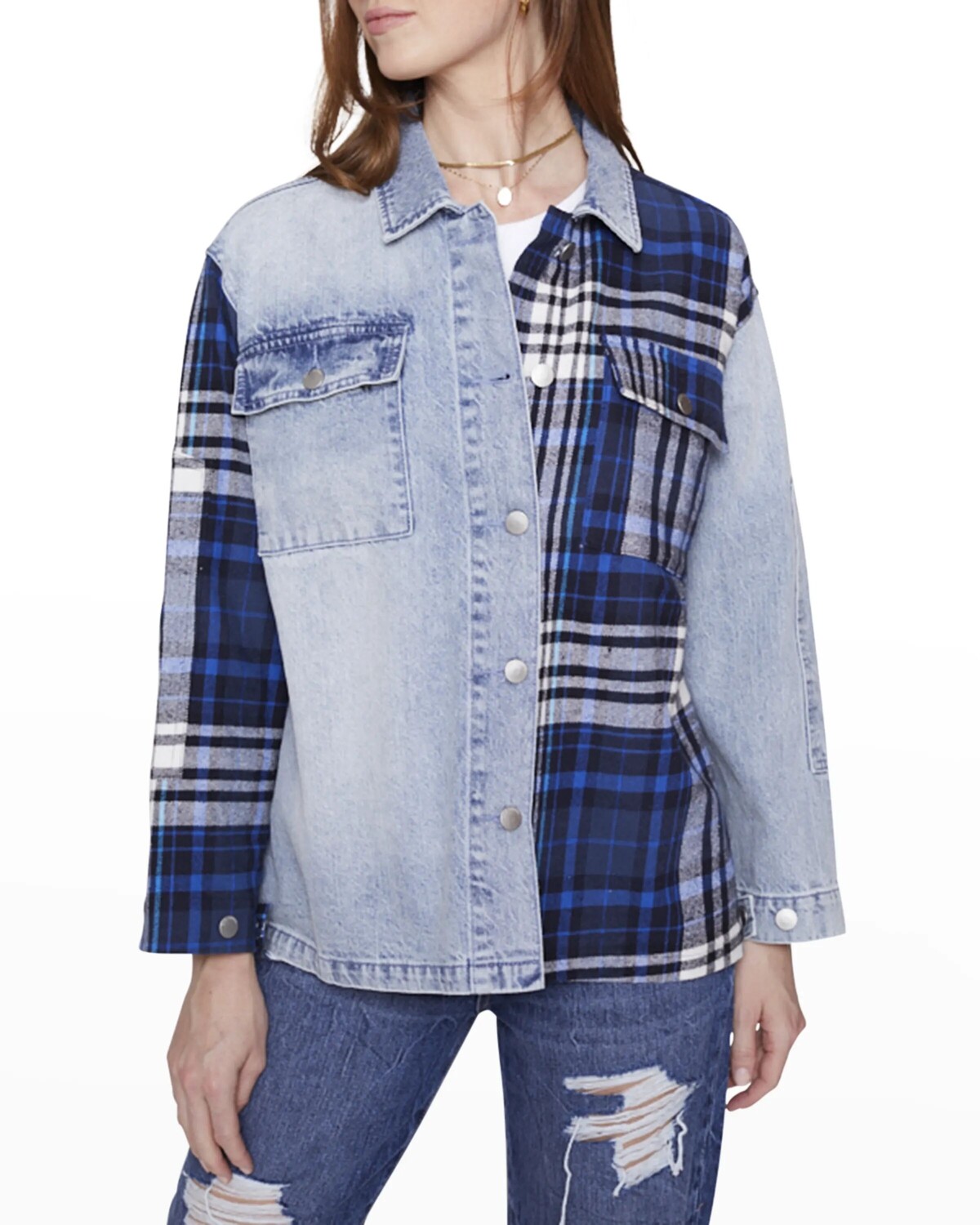 

Джинсовая и клетчатая куртка вашего бывшего парня Blue Revival, цвет Blue Plaid/Ibiza